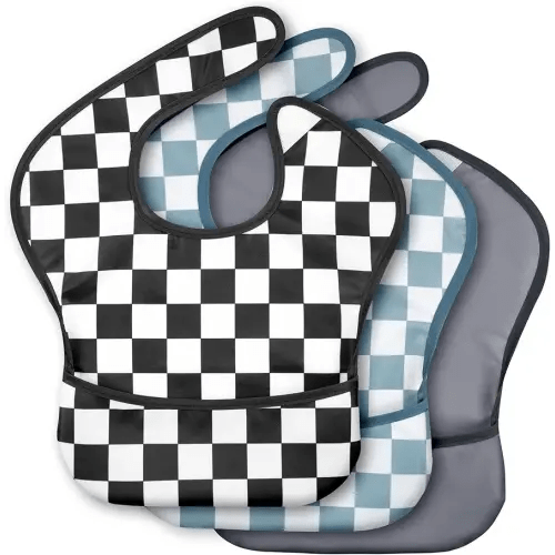 3 Pack Waterproof Baby Bibs for Eating, Mess Proof Feeding Bib