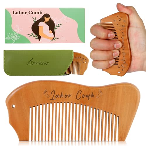 Arrozon Birthing Comb for Labor and Delivery - Wooden Comb for Pregnancy Contractions and Pain Relief