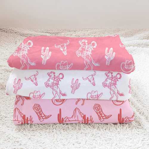 Pink Western Baby Blanket: Cowgirl Rodeo Nursery Decor