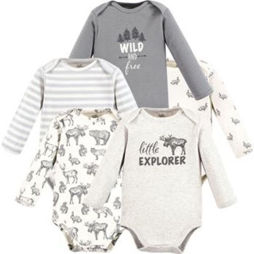 Organic Cotton Long-Sleeve Bodysuits, 0-3M