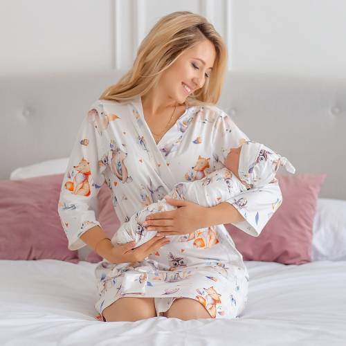 Mommy and Me Robe and Swaddle Set Maternity robe and Swaddle Set Boy Girl Mom and Baby Matching Hospital Outfits Mommy and Me Robe Set