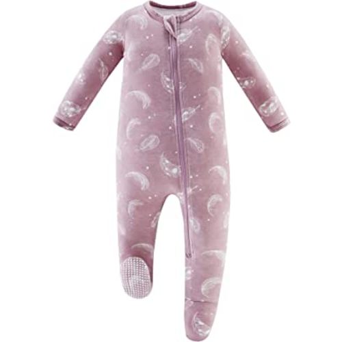 Owlivia Rayon Made from Bamboo Baby Boy Girl Sleep 'N Play, Zip Front Non-Slip Footed Sleeper Pajamas
