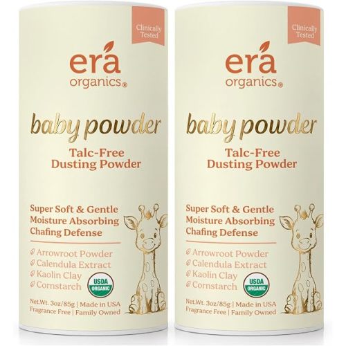 Talc-Free Organic Baby Powder - Non-Toxic Dusting Powder for Baby & Body