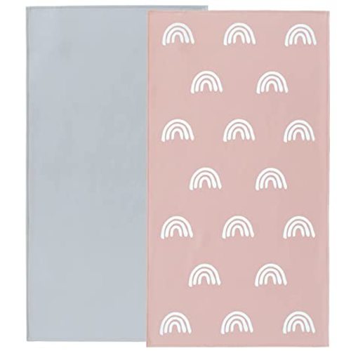 Owlowla Baby Diaper Changing Pad Portable Changing Mat Travel Changing Pad Liner for Baby and Small Toddler(Gray&Rainbow)