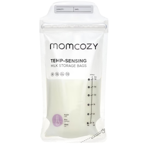 Momcozy Breastmilk Storing Bags, Temp-Sensing Discoloration Milk Storing Bags for Breastfeeding, Disposable Milk Storage Bag with 6 Ounce Self Standing, No-Leak Milk Freezer Storage Pouches, 200pcs