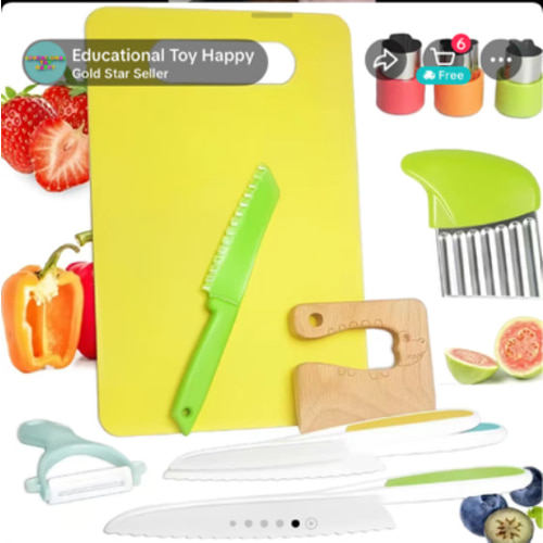 17/28-Piece Montessori Toddler Knife Set – Real Cooking Knives for Kids, Including Safe Cutting Kitchen Knives and Toddler-Specific Tools, Montessori Kitchen Tool Kit, Children's DIY Creative Set, Pretend Play Toy, Family Gift, Summer Vibes - TikTok Shop