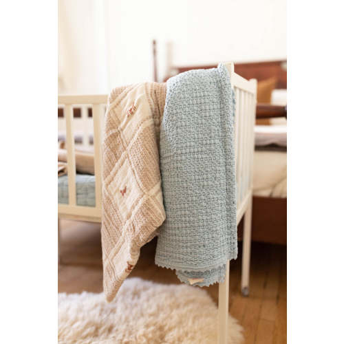 cozy waffle blanket | baby size - powder – New Grain Goods