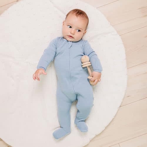 Woolino Toddler Footie Sleeper, Merino Wool Baby Pajamas, One-Piece Sleeper Jumpsuit, Front Zip Footie Romper for Unisex