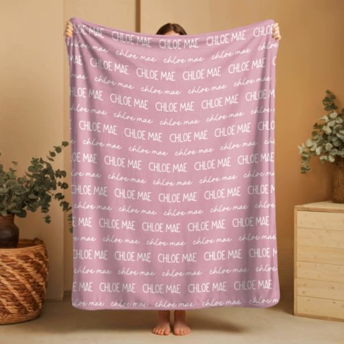 Personalized Baby Blanket with Name, Custom Newborn Swaddle, Gift for Baby Boy