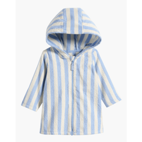 Stripe Hooded Organic Cotton Terry Cover-Up