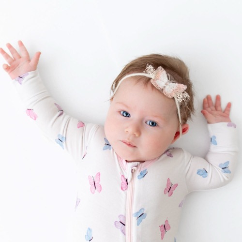 Butterfly Zipper Baby Footie Pajama | Bamboo Little