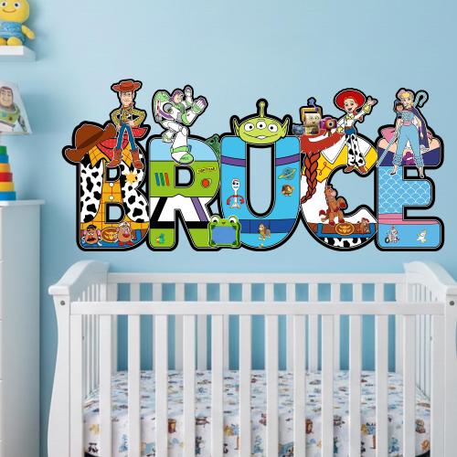 Toy Story Themed Letter Name Sign, Personalized Kids Room Decor, Custom Wooden Nursery Wall Art, Character Style Name Plaque