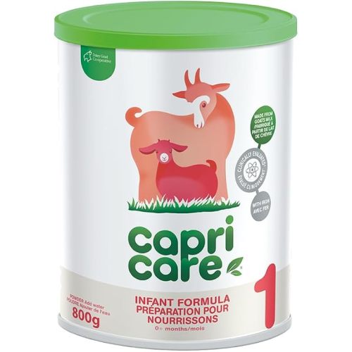 Capricare Whole Goat Milk Powder Baby Formula Stage 1 - Nutritional New Born Baby Essentials, No Added Palm Oil, Soybean Oil, GMOs, Glucose, Refined Sugars, Corn Maltodextrin - 0 Months & Above, 800g