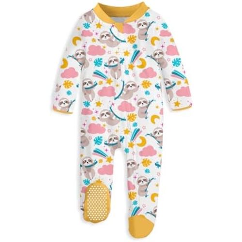 UNIFACO Baby Girls Boys Footed Pajamas One-Piece Sleeper Snug Fit Sleep and Play Zip Front Footie Romper 0-12 Month