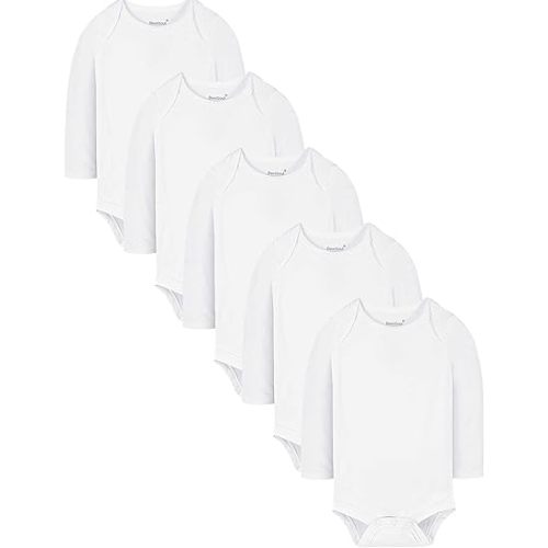 Baby Solid Bodysuit - Super Soft Rayon made from Bamboo - Short Sleeve Long Sleeve Newborn Infant Boy Girl - 5-Pack