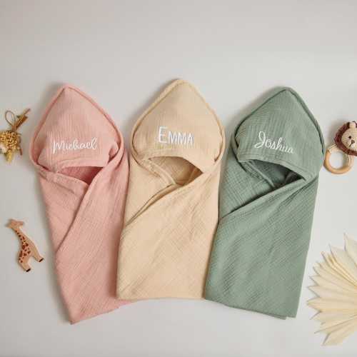 Personalized Hooded Bath Towel, Custom Baby Shower Gift for Boy or Girl, Soft Cotton Towel for Newborn, Personalized Keepsake, Baby Gift