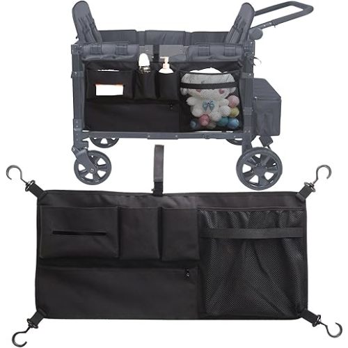 Stroller Wagon Cargo Net for WONDERFOLD Wagon Accessories (Compatible with All W-Series Models), Foldable Mesh Cargo Nets Organizer Bag with Sorting Pockets for Large Storage Space
