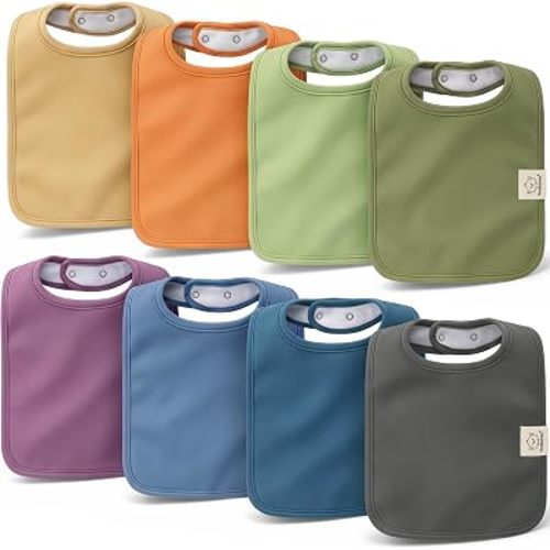 KeaBabies 8-Pack Organic Baby Bibs for Boys, Girls Drool Bibs (Cruise)