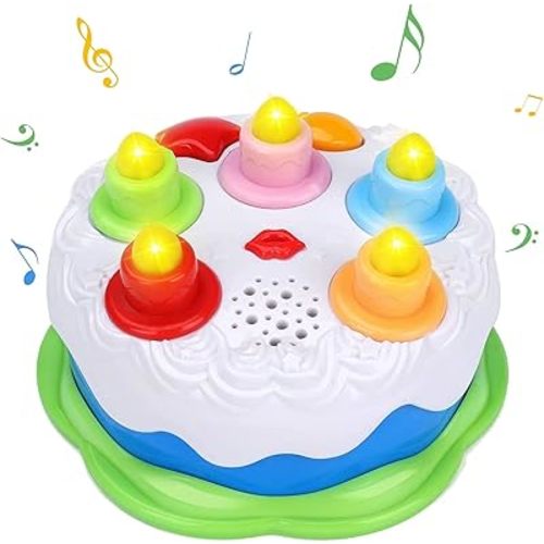 First Birthday Cake Toy - Music Cake Toys with Counting and Blow Candles Singing Toys for 1 2 3 4 Years Old Boys Girls Birthday and Xmas Gift