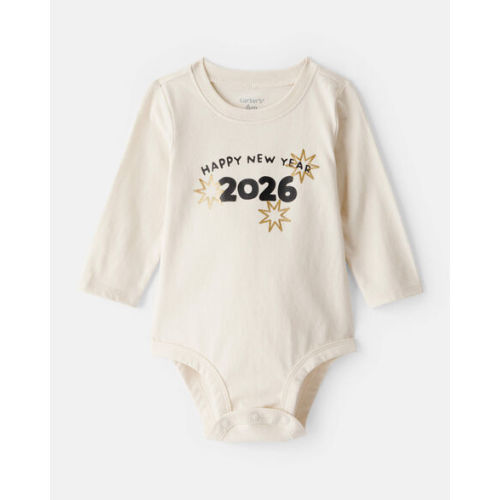 Baby New Year's Long-Sleeve Graphic Bodysuit - Cream - Carter's | Carter's