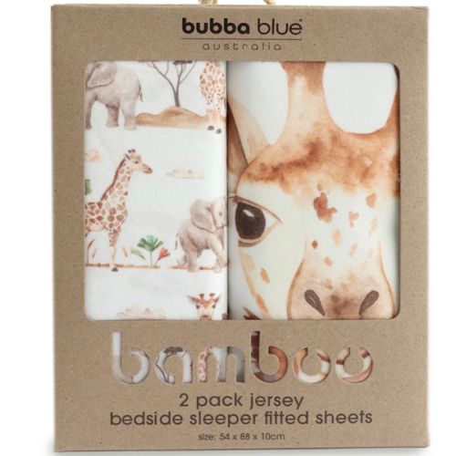Adventure Bamboo 2pk Jersey Co Sleeper/Bedside Sleeper Fitted Sheets – Bubba Blue Australia