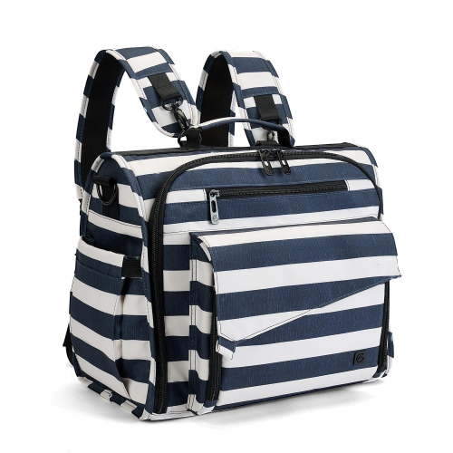 BRONZY Diaper Bag Large - Convertible Tote, Waterproof Fabric, Blue