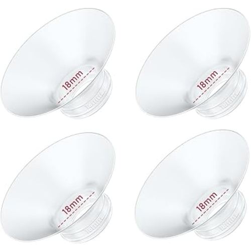 4PC Flange Insert 18mm Compatible with Momcozy M5/M6/M9/S12 Pro/V1 Pro/V1 Pro Breast Pump, Fit for Eufy/Elvie/Medela/Spectra/Lansinoh/NCVI/Lansinoh/TSRETE with 24mm Flange/Shield Breast Pump