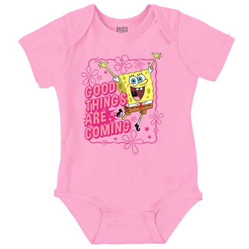 SpongeBob Good Things Are Coming Romper Boys or Girls Infant Baby Brisco Brands NB