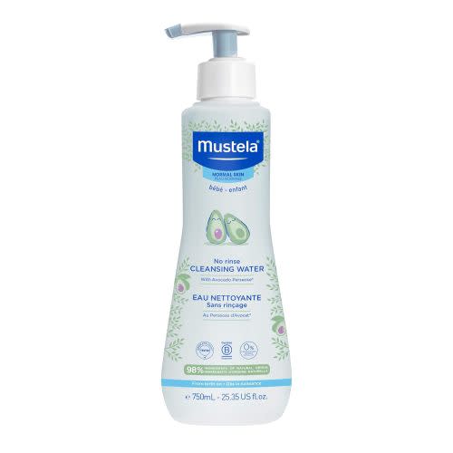 Mustela Baby Cleansing Water - No-Rinse Micellar Water - with Natural Avocado & Aloe Vera - for Baby's Face, Body & Diaper