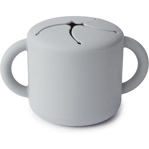 mushie Silicone Snack Cup Food Container Stone