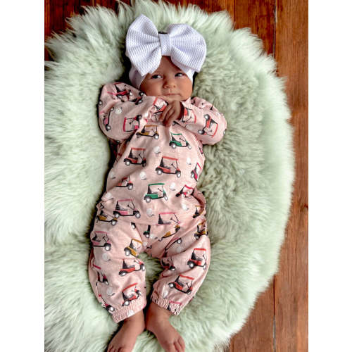 Golf Cart Pink / Organic Long Sleeve Tee & Pant Set