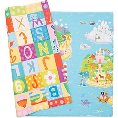 Baby Care Play Mat (Large, Playful - Magical Island) 82'' x 55'' Original One-Piece Reversible Rollable Waterproof Play Mat for Infants, Babies, Toddler, and Kids