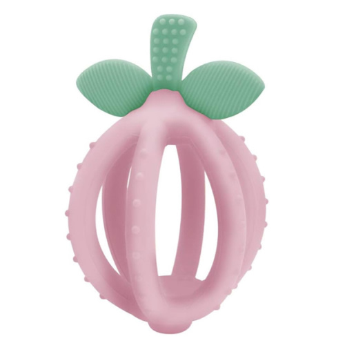 Itzy Ritzy Teething Ball & Training Toothbrush - Silicone, BPA-Free Bitzy Biter Lemon-Shaped Teething Toy Features Multiple Textures to Soothe Gums & an Easy-to-Hold Design (Pink Lemonade)
