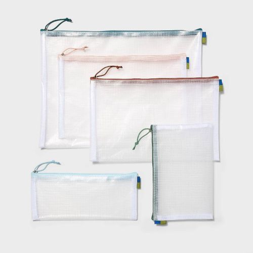 5pc Clear Toiletry Set - Open Story™️: Travel Cosmetic Storage Pouches