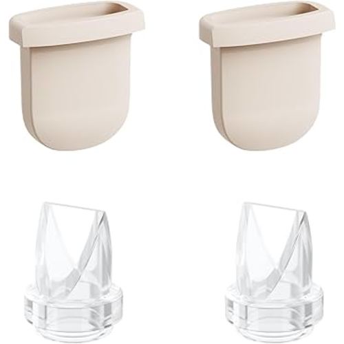 2pcs Duckbill Valves and 2pcs Silicone Diaphragms Compatible with eufy S1 Pro/S1/E10/E20 Breast Pump, Replace for Lansinoh Discreet Duo/NCVI/NICEGREEN/Nuliie/Zooawa S32 Breast Pump Parts