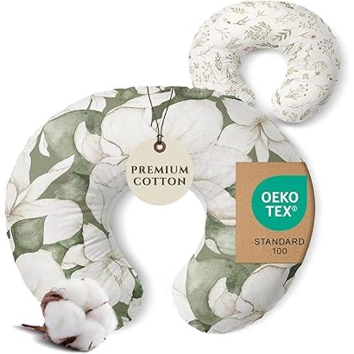 Pobibaby 1-Pack Premium Nursing Pillow Cover - Ultra Soft & Stretchy 96% Cotton, Breastfeeding Pillow Cover for Baby Boys and Girls (Zephyr)
