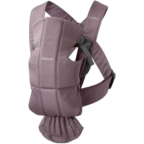 BabyBjörn Baby Carrier Mini, Cotton, Dark Purple | Newborn Carrier (7-25 lbs), Ergonomic, Easy-to-Use