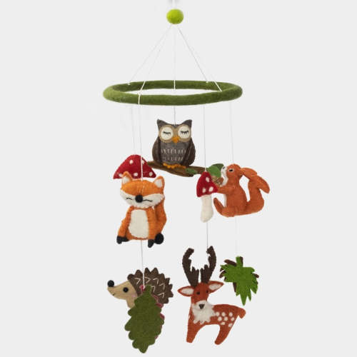 Felt Forest Creatures Mobile | Handcrafted Nursery Decor