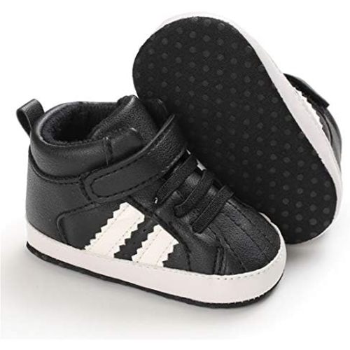 CENCIRILY Baby Boys Girls High Top Sneakers Soft Soles Anti Skid Infant Ankle Shoes Toddler Prewalker First Walking Crib Shoes