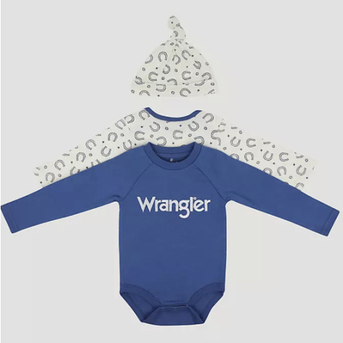 Wrangler Baby Bodysuits & Hat Set