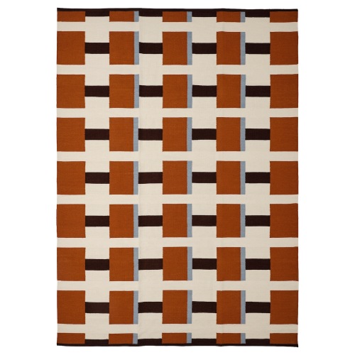 STOCKHOLM 2025 Rug, flatwoven - white/brown/light blue handwoven 5 ' 7 "x7 ' 10 "