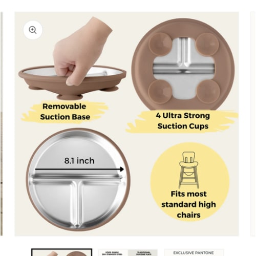 Stainless Steel Plate Set of 2 (Mocha Mousse & Sage Green)