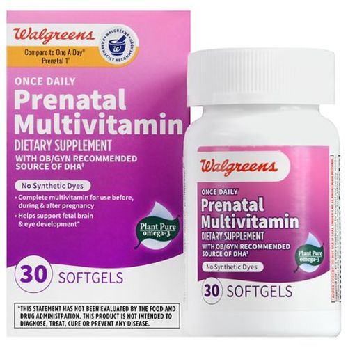 Walgreens Once Daily Prenatal Multivitamin Softgels (30 days)