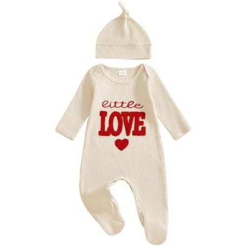 Newborn Coming Home Outfit and Hat Baby Boy Girl Footie Romper Jumpsuit Cute Infant Clothes Set