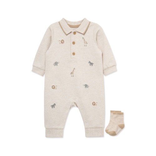 Safari Polo Romper & Socks Set