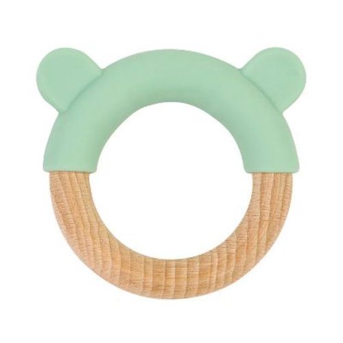 SARO Beechwood & Silicone Mint Teether | Kids Activity & Teething Relief