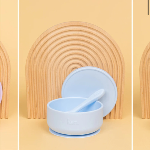 Kiin Silicone Suction Bowl, Lid + Spoon Set - Assorted