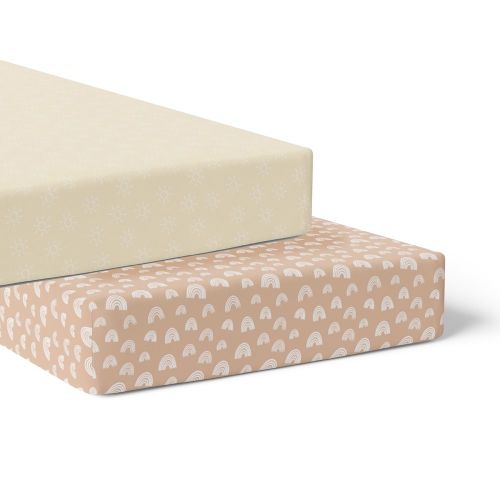 Bubba Blue Nordic Cot Fitted Sheet 2 Pack Vanilla/Latte