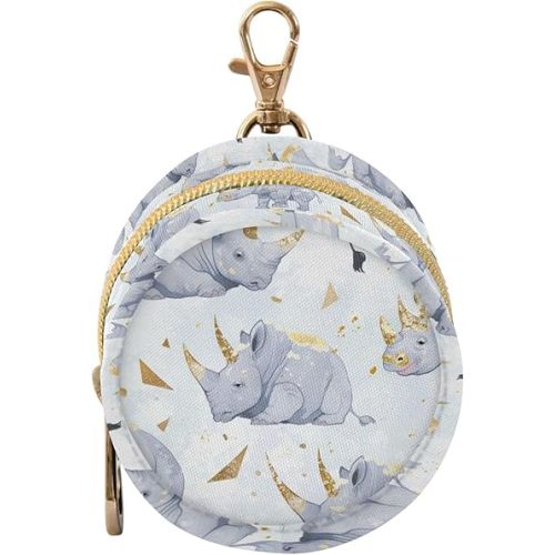 Glitter Rhino Newborned Boy Travel Pacifier Holder Portable Wristlet Wallet, Neutral Baby Items