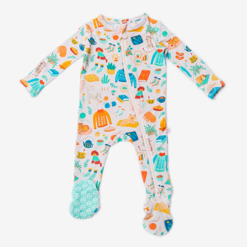 Bamboo Footie Zipper Baby Pajama - Cozy Cats & Dogs Bamboo Onesie Sleeper - Hygge Spark Joy – Raising Mama
